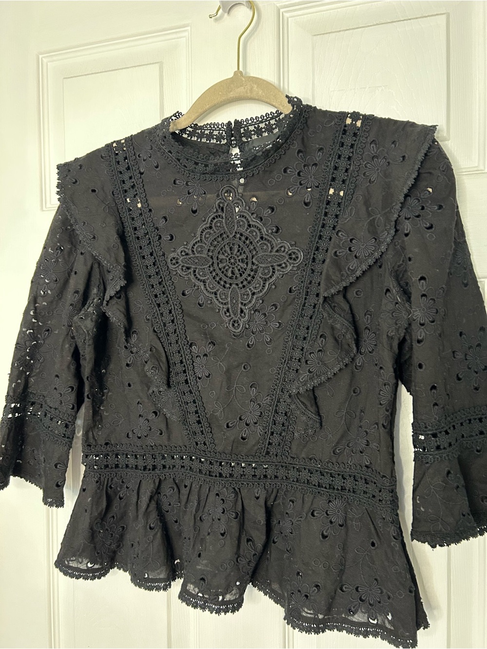The Kooples Solar Flowers Cotton Broderie Top - Picture 5 of 12
